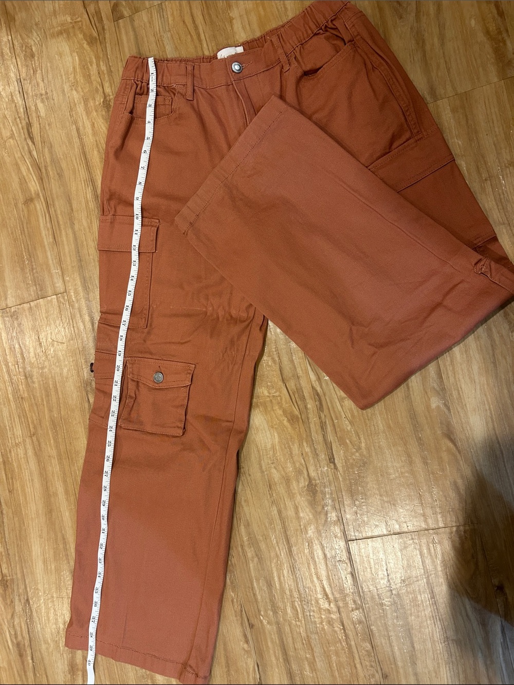 Woman’s Cargo Pants in Rust Orange